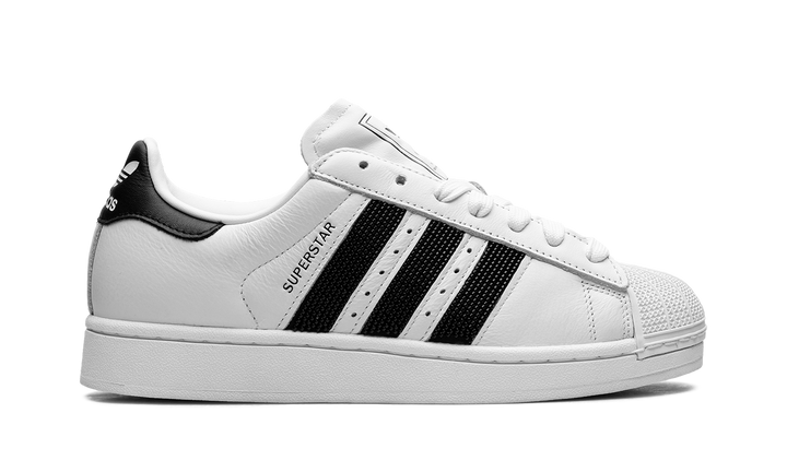 ADIDAS SUPERSTAR II WHITE BLACK BEADED STRIPES WOMENS