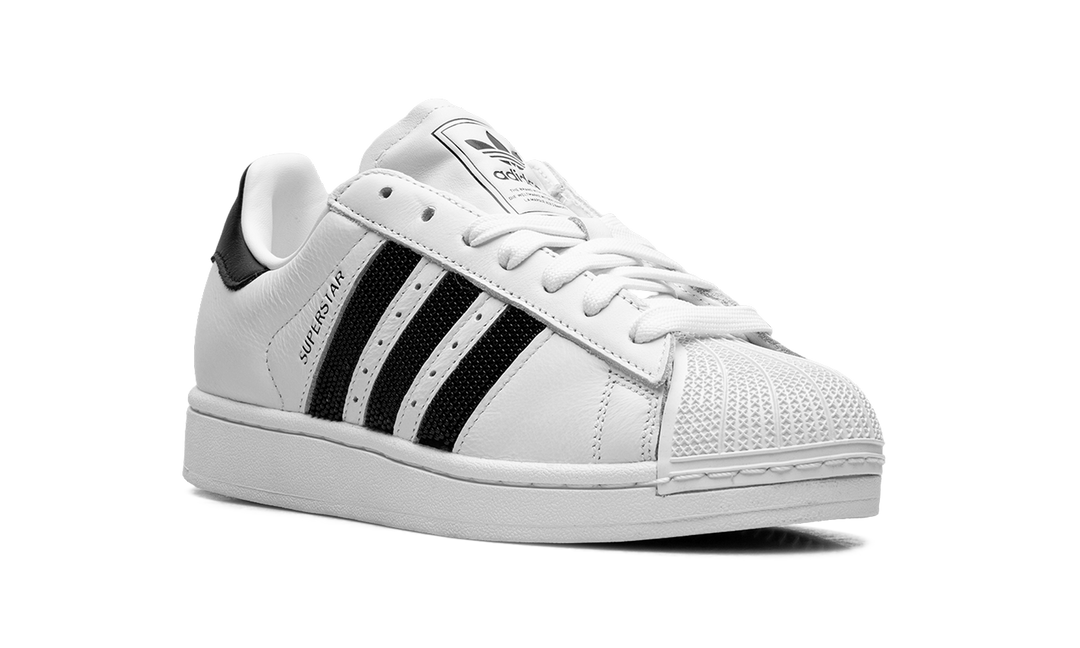 ADIDAS SUPERSTAR II WHITE BLACK BEADED STRIPES WOMENS