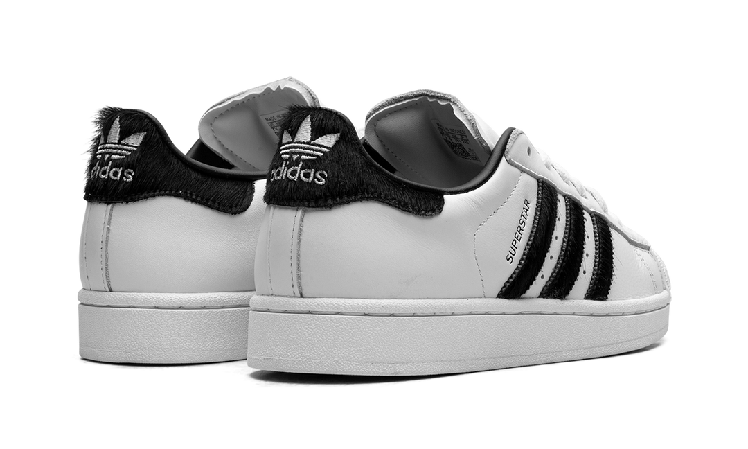 ADIDAS SUPERSTAR II WHITE BLACK PONY HAIR (WOMEN&