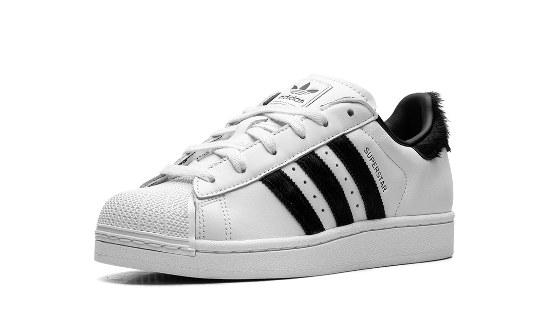 ADIDAS SUPERSTAR II WHITE BLACK PONY HAIR (WOMEN&
