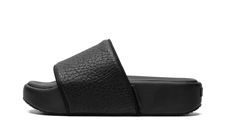 ADIDAS Y-3 SLIDES TUMBLED LEATHER BLACK