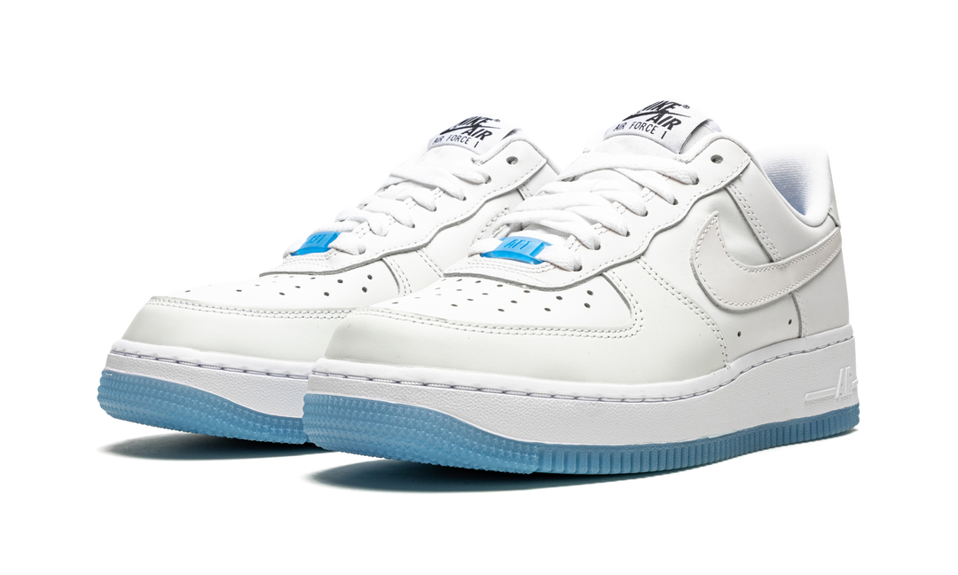 NIKE AIR FORCE 1 LOW UV REACTIVE SWOOSH WHITE BLUE PINK WOMENS