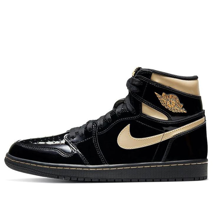 AIR JORDAN 1 HIGH OG PATENT BLACK GOLD