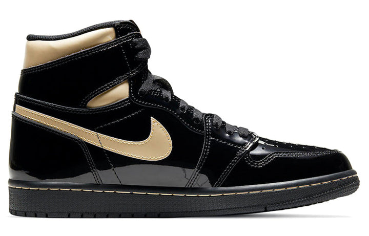 AIR JORDAN 1 HIGH OG PATENT BLACK GOLD