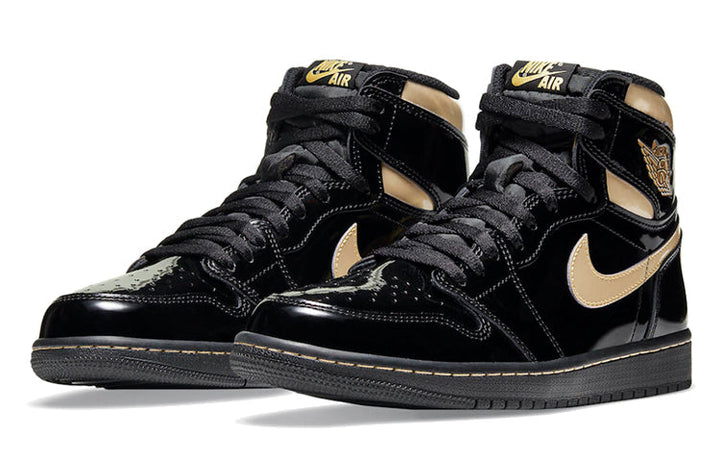 AIR JORDAN 1 HIGH OG PATENT BLACK GOLD