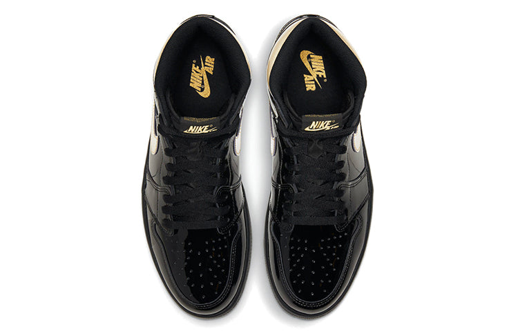 AIR JORDAN 1 HIGH OG PATENT BLACK GOLD