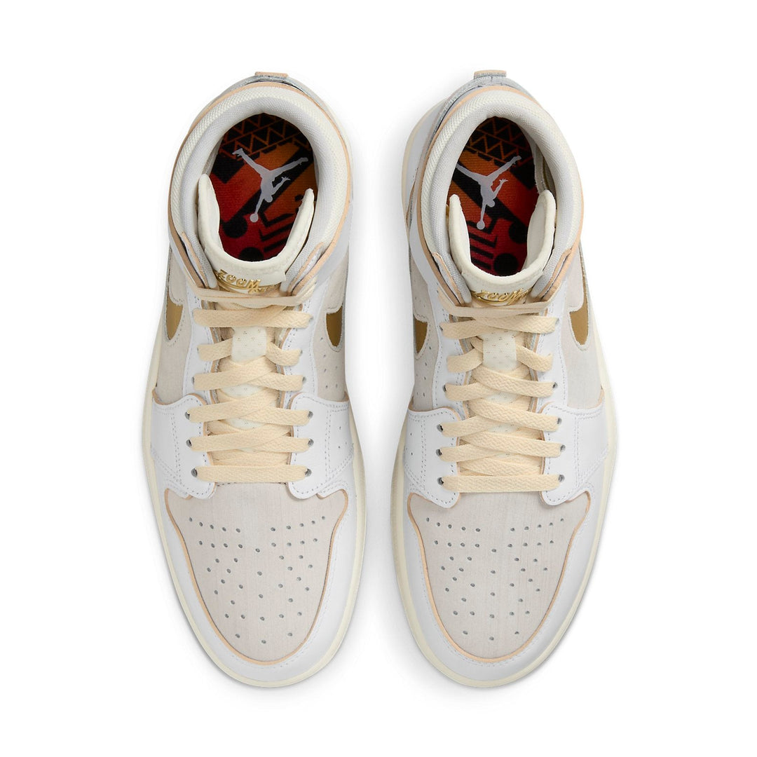 AIR JORDAN 1 HIGH ZOOM CMFT 2 WHITE GREY GOLD