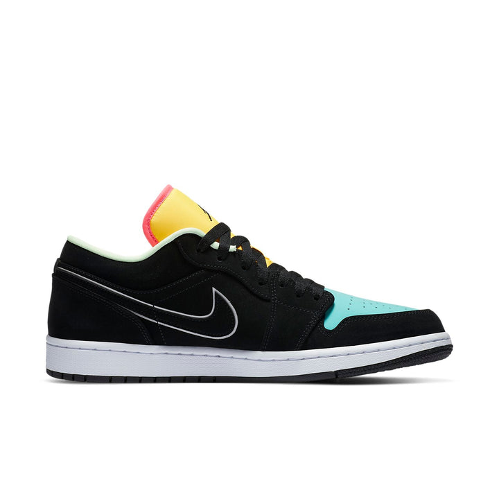AIR JORDAN 1 LOW BLACK AURORA GREEN LASER ORANGE