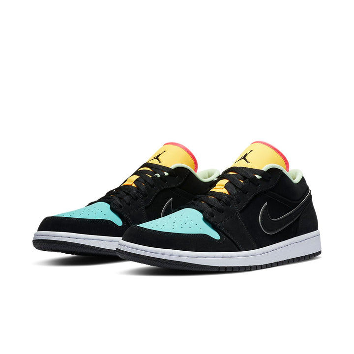 AIR JORDAN 1 LOW BLACK AURORA GREEN LASER ORANGE