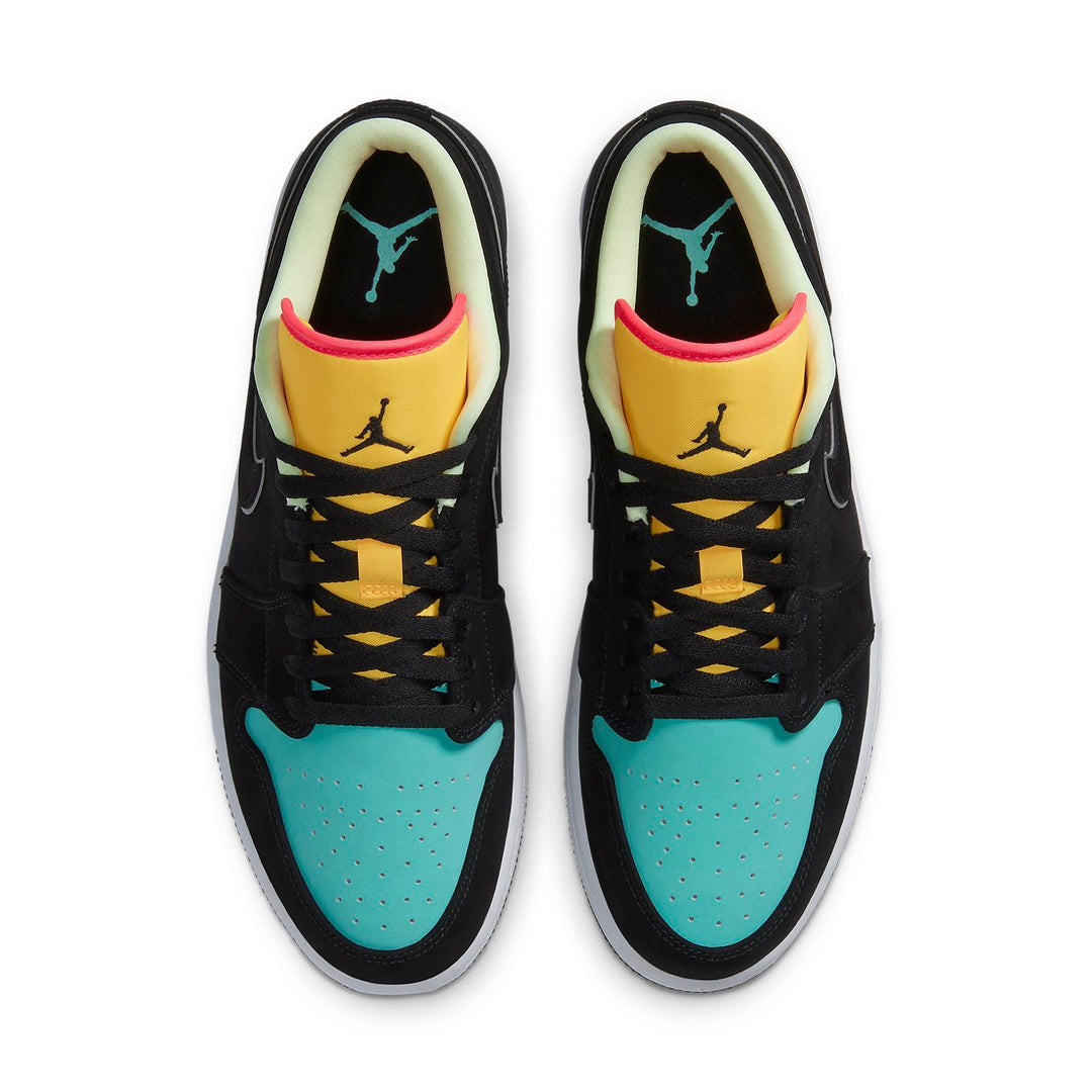 AIR JORDAN 1 LOW BLACK AURORA GREEN LASER ORANGE
