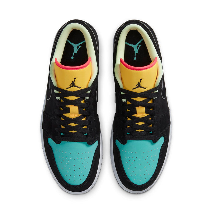 AIR JORDAN 1 LOW BLACK AURORA GREEN LASER ORANGE