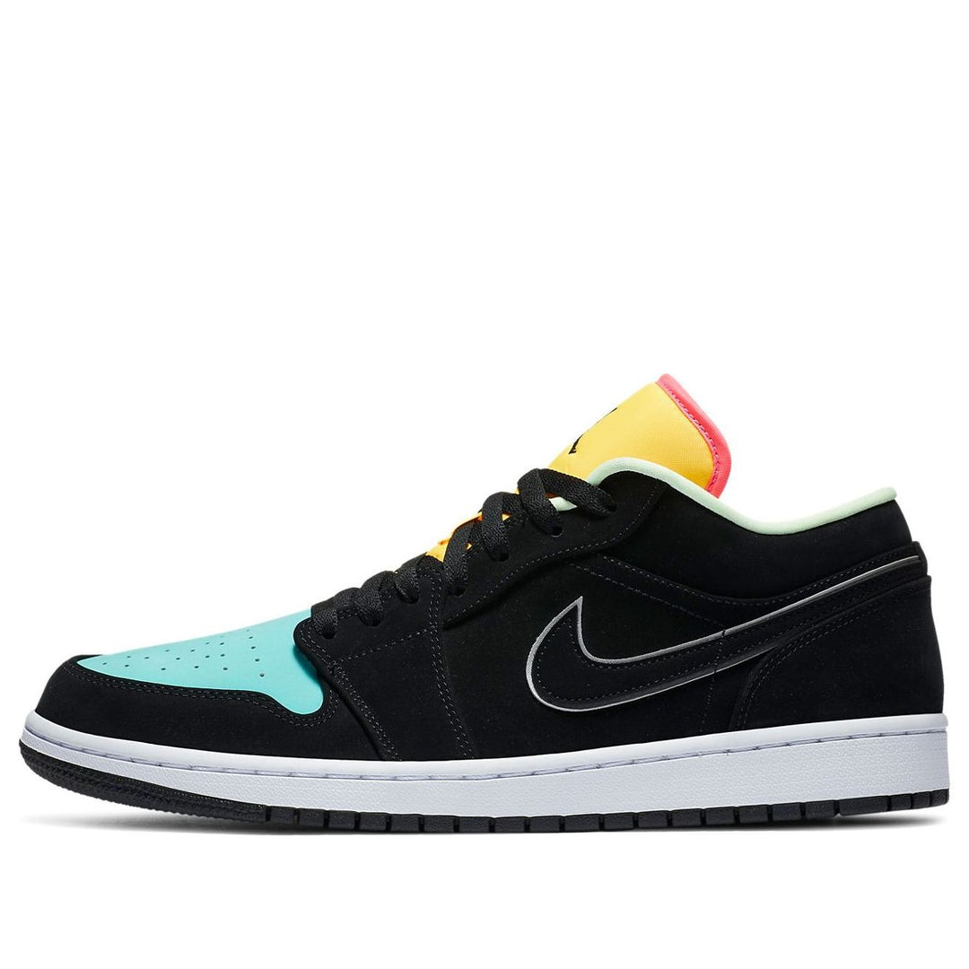AIR JORDAN 1 LOW BLACK AURORA GREEN LASER ORANGE
