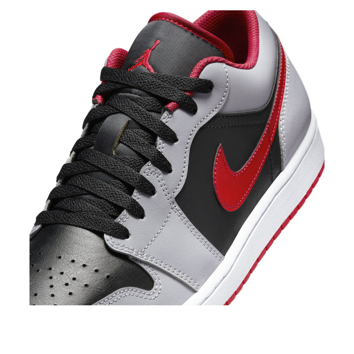 AIR JORDAN 1 LOW BLACK LIGHT SMOKE GREY GYM RED