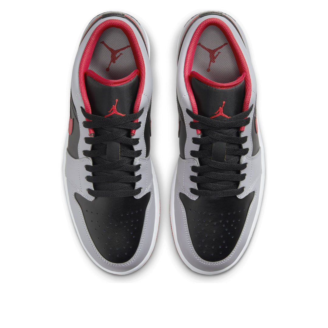 AIR JORDAN 1 LOW BLACK LIGHT SMOKE GREY GYM RED