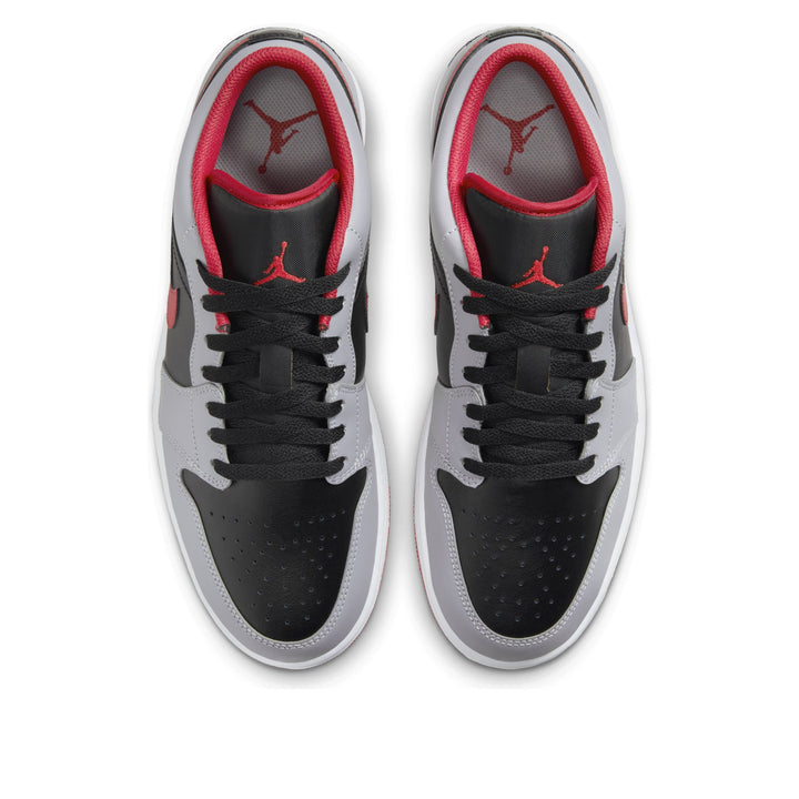 AIR JORDAN 1 LOW BLACK LIGHT SMOKE GREY GYM RED