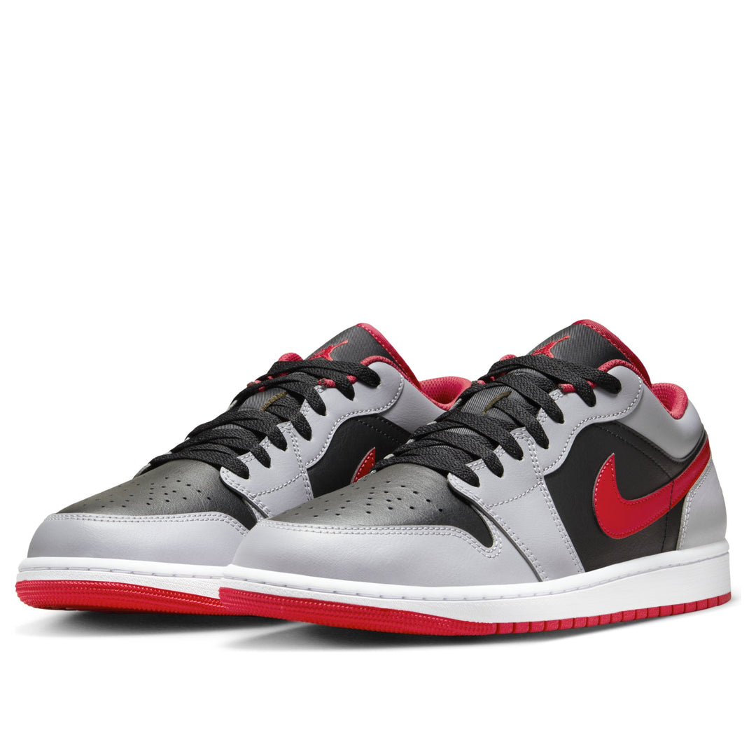 AIR JORDAN 1 LOW BLACK LIGHT SMOKE GREY GYM RED