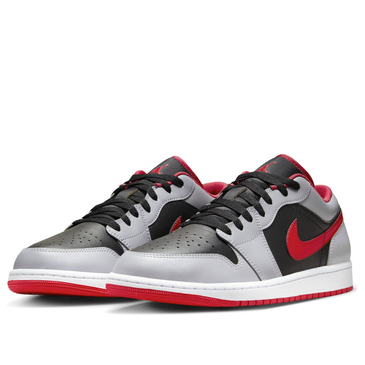 AIR JORDAN 1 LOW BLACK LIGHT SMOKE GREY GYM RED