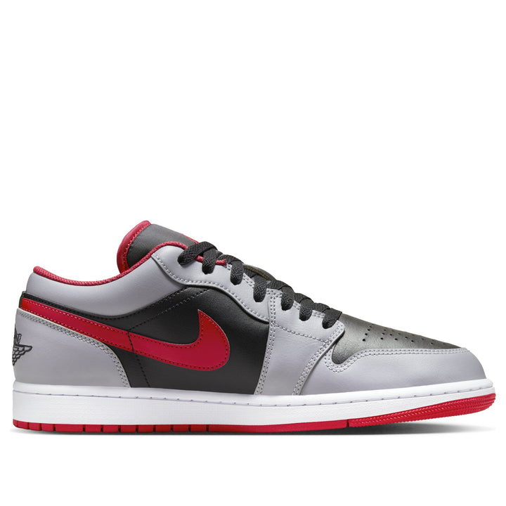 AIR JORDAN 1 LOW BLACK LIGHT SMOKE GREY GYM RED