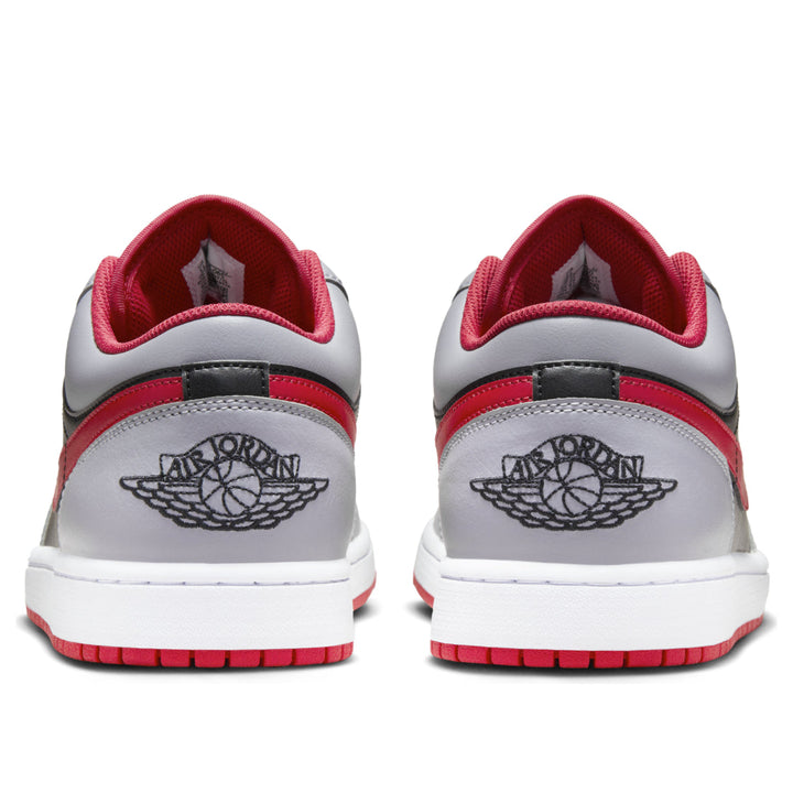 AIR JORDAN 1 LOW BLACK LIGHT SMOKE GREY GYM RED