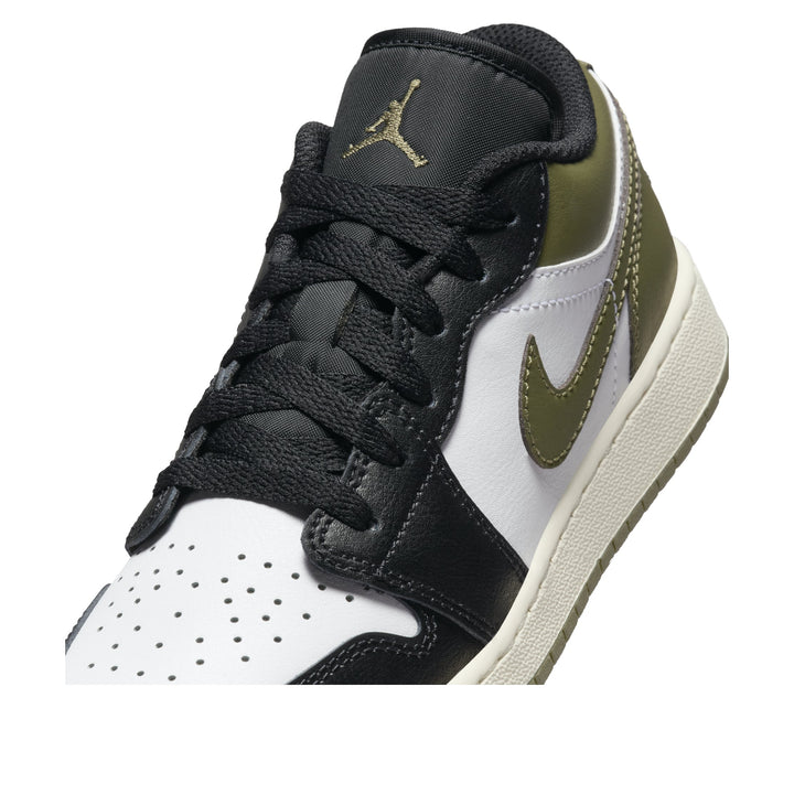AIR JORDAN 1 LOW BLACK TOE MEDIUM OLIVE GS