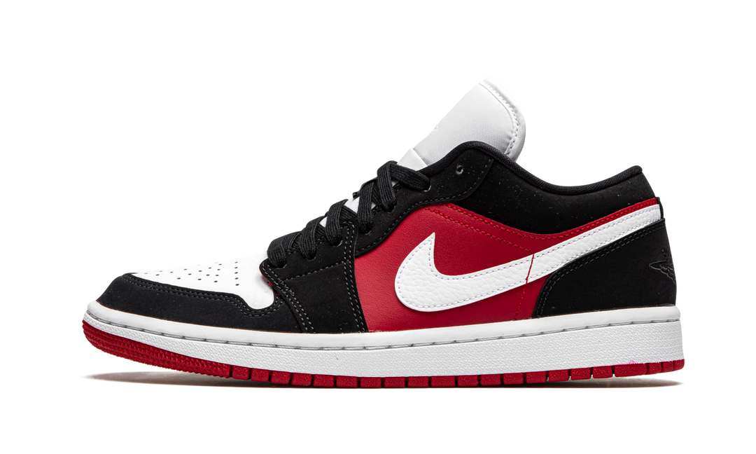 AIR JORDAN 1 LOW BLACK WHITE GYM RED WOMENS