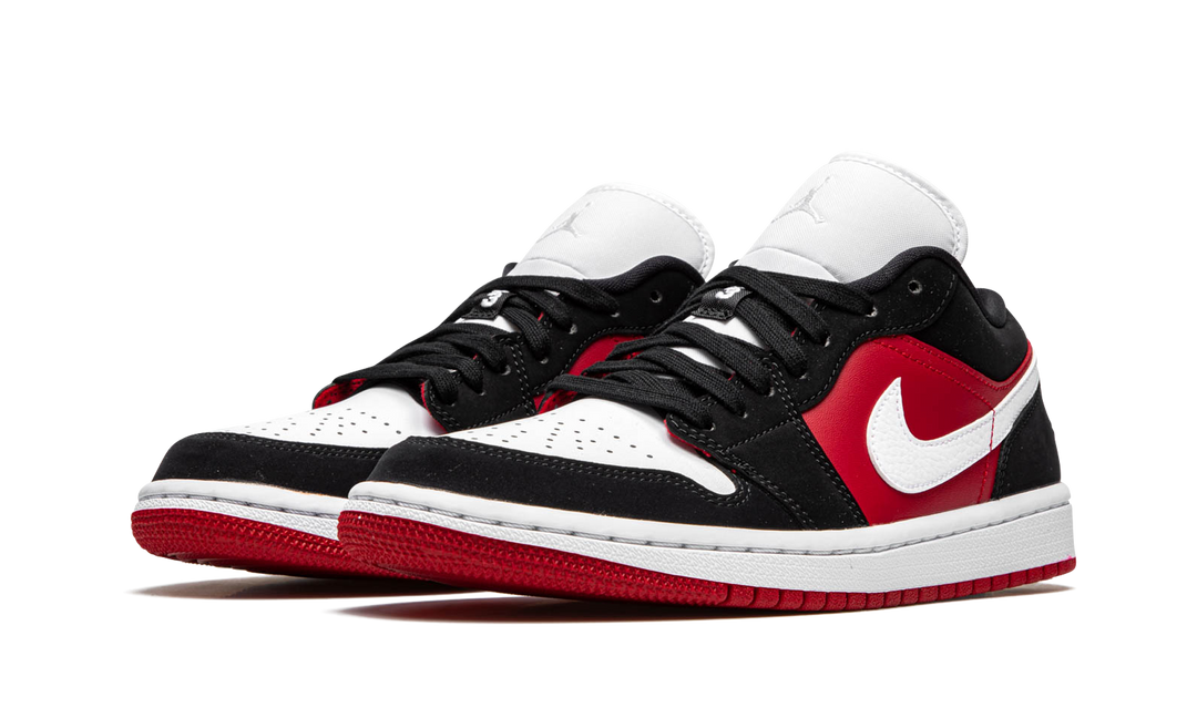 AIR JORDAN 1 LOW BLACK WHITE GYM RED WOMENS