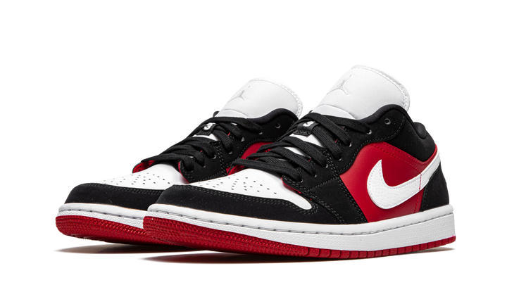 AIR JORDAN 1 LOW BLACK WHITE GYM RED WOMENS
