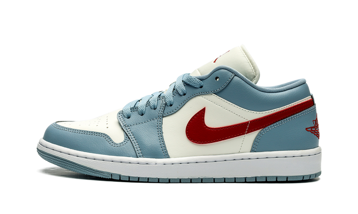 AIR JORDAN 1 LOW BLUE WHISPER DUNE RED WOMENS