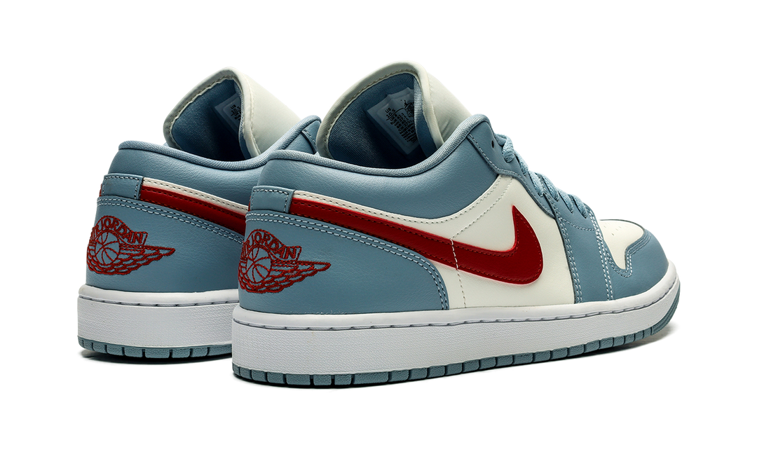 AIR JORDAN 1 LOW BLUE WHISPER DUNE RED WOMENS