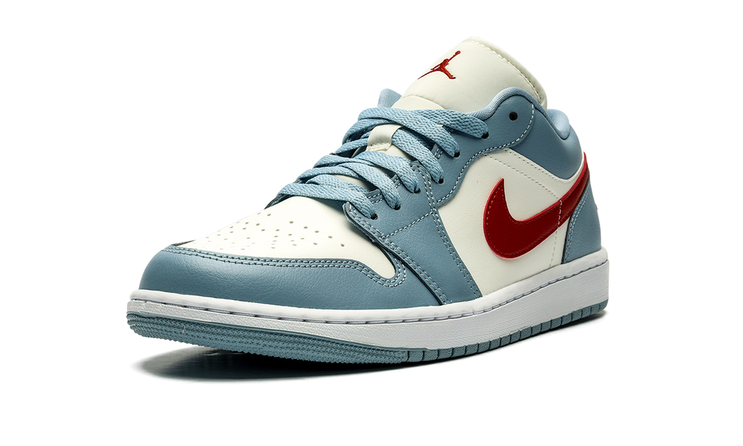 AIR JORDAN 1 LOW BLUE WHISPER DUNE RED WOMENS