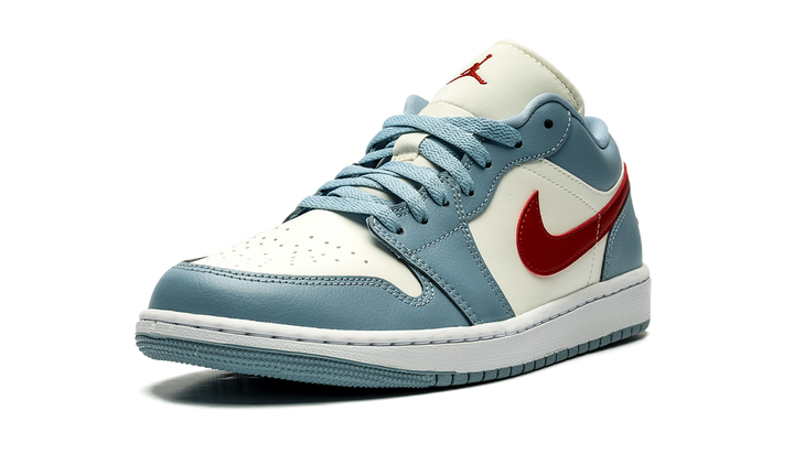 AIR JORDAN 1 LOW BLUE WHISPER DUNE RED WOMENS