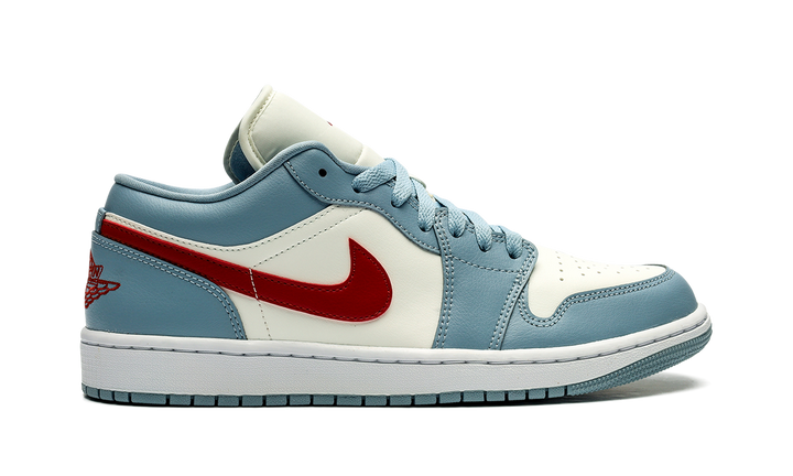 AIR JORDAN 1 LOW BLUE WHISPER DUNE RED WOMENS