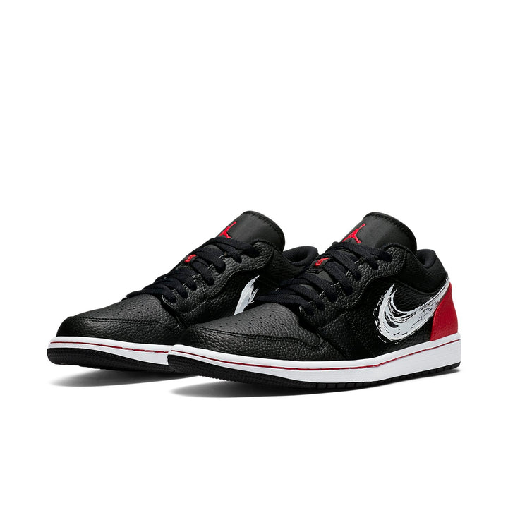 AIR JORDAN 1 LOW BRUSHSTROKE SWOOSH BLACK