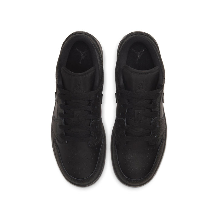 AIR JORDAN 1 LOW TRIPLE BLACK TUMBLED LEATHER GS