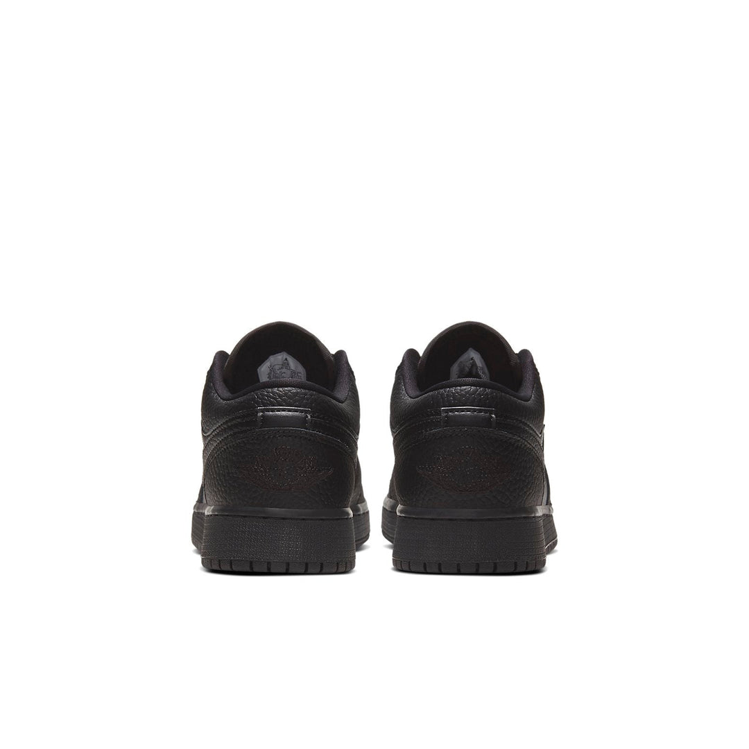 AIR JORDAN 1 LOW TRIPLE BLACK TUMBLED LEATHER GS