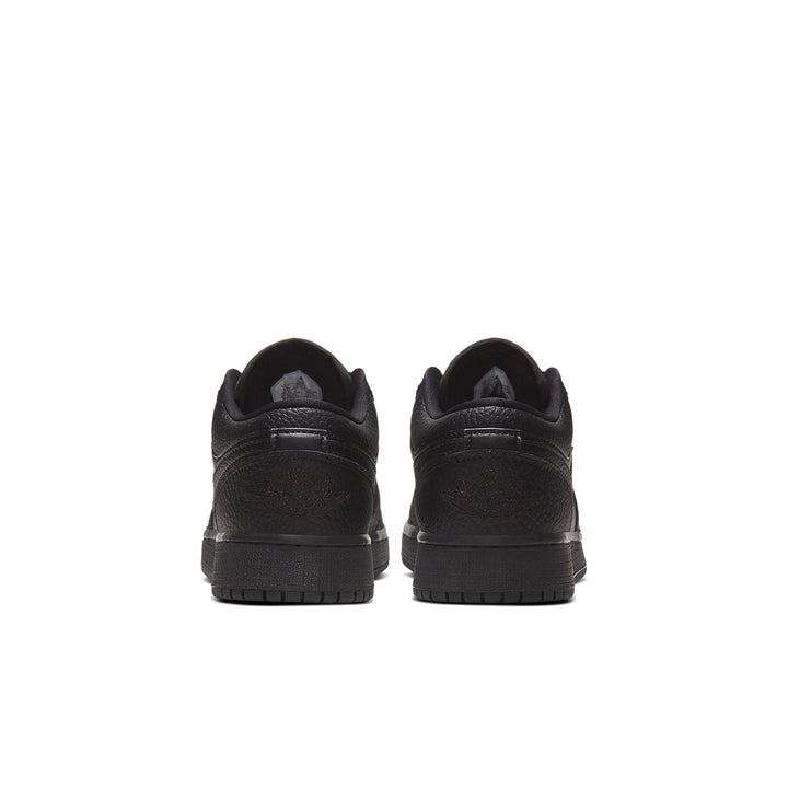 AIR JORDAN 1 LOW TRIPLE BLACK TUMBLED LEATHER GS