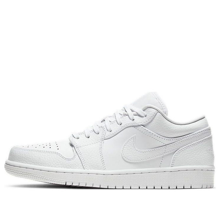 AIR JORDAN 1 LOW TRIPLE WHITE TUMBLED LEATHER