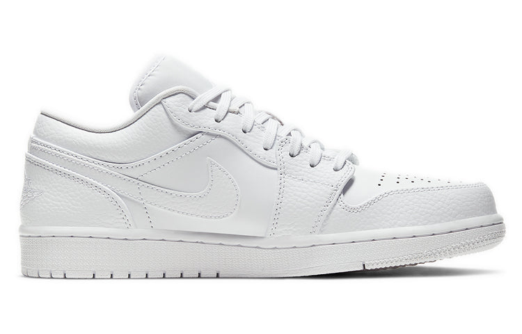 AIR JORDAN 1 LOW TRIPLE WHITE TUMBLED LEATHER