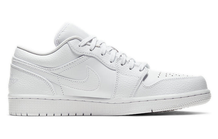 AIR JORDAN 1 LOW TRIPLE WHITE TUMBLED LEATHER