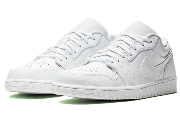 AIR JORDAN 1 LOW TRIPLE WHITE TUMBLED LEATHER