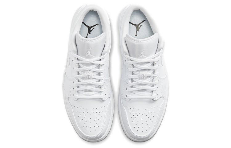 AIR JORDAN 1 LOW TRIPLE WHITE TUMBLED LEATHER