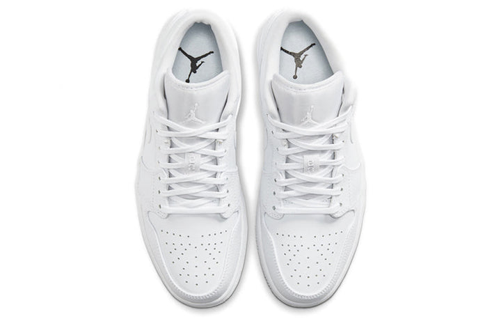AIR JORDAN 1 LOW TRIPLE WHITE TUMBLED LEATHER