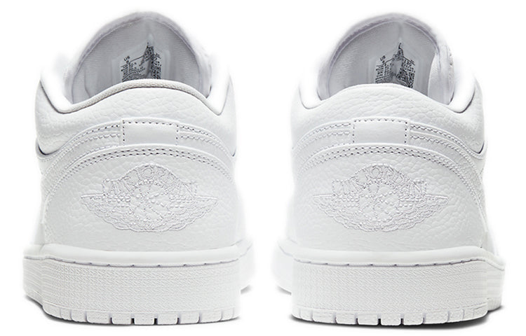 AIR JORDAN 1 LOW TRIPLE WHITE TUMBLED LEATHER