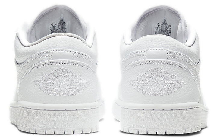 AIR JORDAN 1 LOW TRIPLE WHITE TUMBLED LEATHER