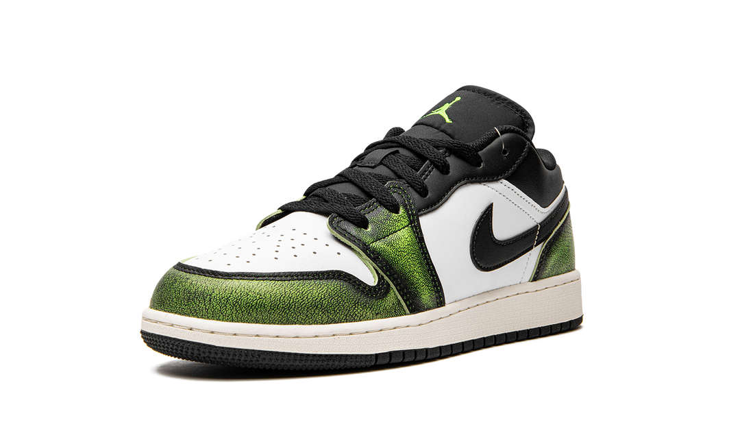 AIR JORDAN 1 LOW WHITE BLACK GREEN GS