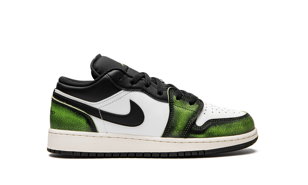 AIR JORDAN 1 LOW WHITE BLACK GREEN GS