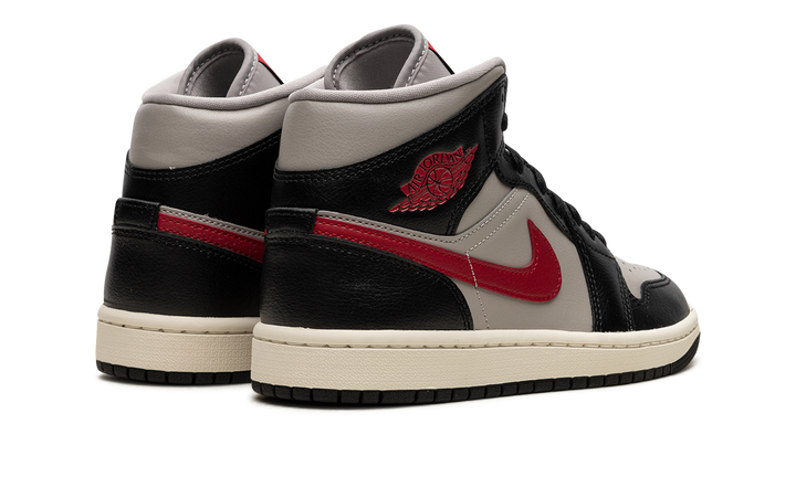 AIR JORDAN 1 MID BLACK COLLEGE GREY RED WOMENS
