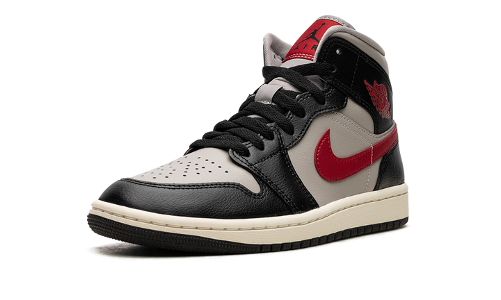 AIR JORDAN 1 MID BLACK COLLEGE GREY RED WOMENS