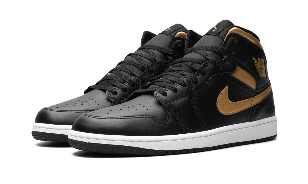 AIR JORDAN 1 MID BLACK METALLIC GOLD