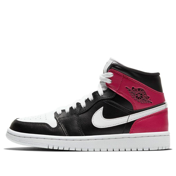 AIR JORDAN 1 MID BLACK NOBLE RED WOMENS